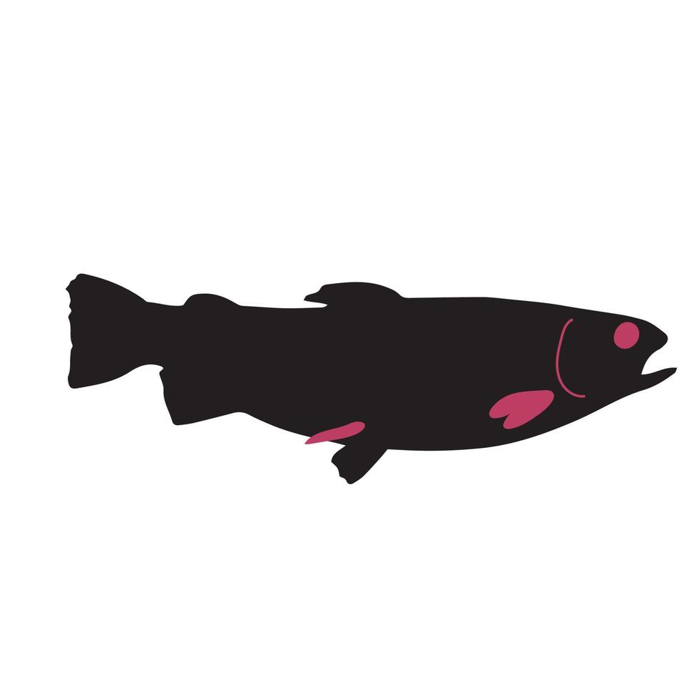 mignonne noir poisson vecteur illustration icône. tropical poisson, mer poisson, aquarium poisson