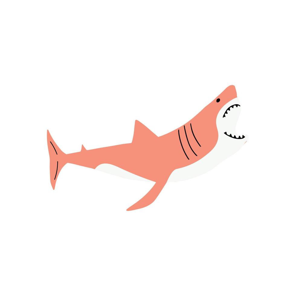 requin. mer animal. Marin animal dans scandinave style. vecteur