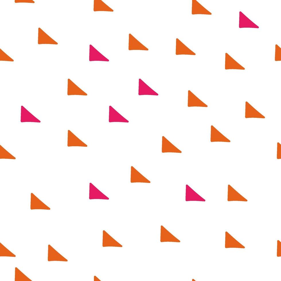 motif abstrait géométrique sans soudure scandinave. ornement de triangle de vecteur avec des couleurs orange et rouge. texture simple pour fond d'écran nordique, remplissages, arrière-plan de page Web.