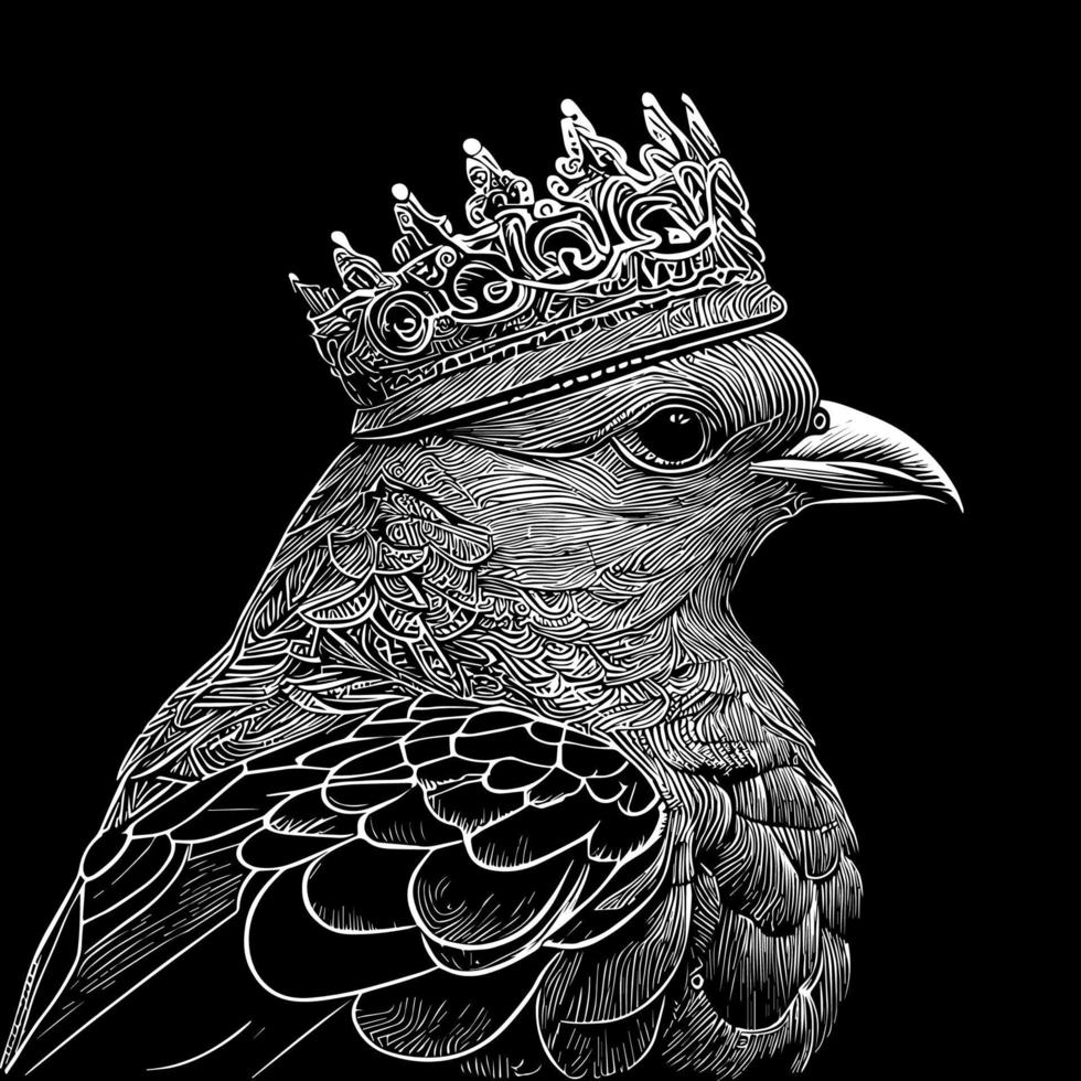 oiseau avec une couronne est une majestueux créature avec une royal apparence. ses plumes et distinctif crête un haut ses tête signifier Puissance et autorité vecteur