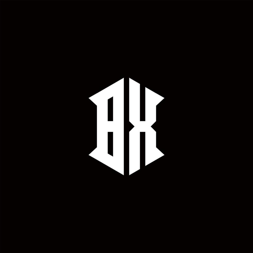 bx logo monogramme avec bouclier forme dessins modèle vecteur