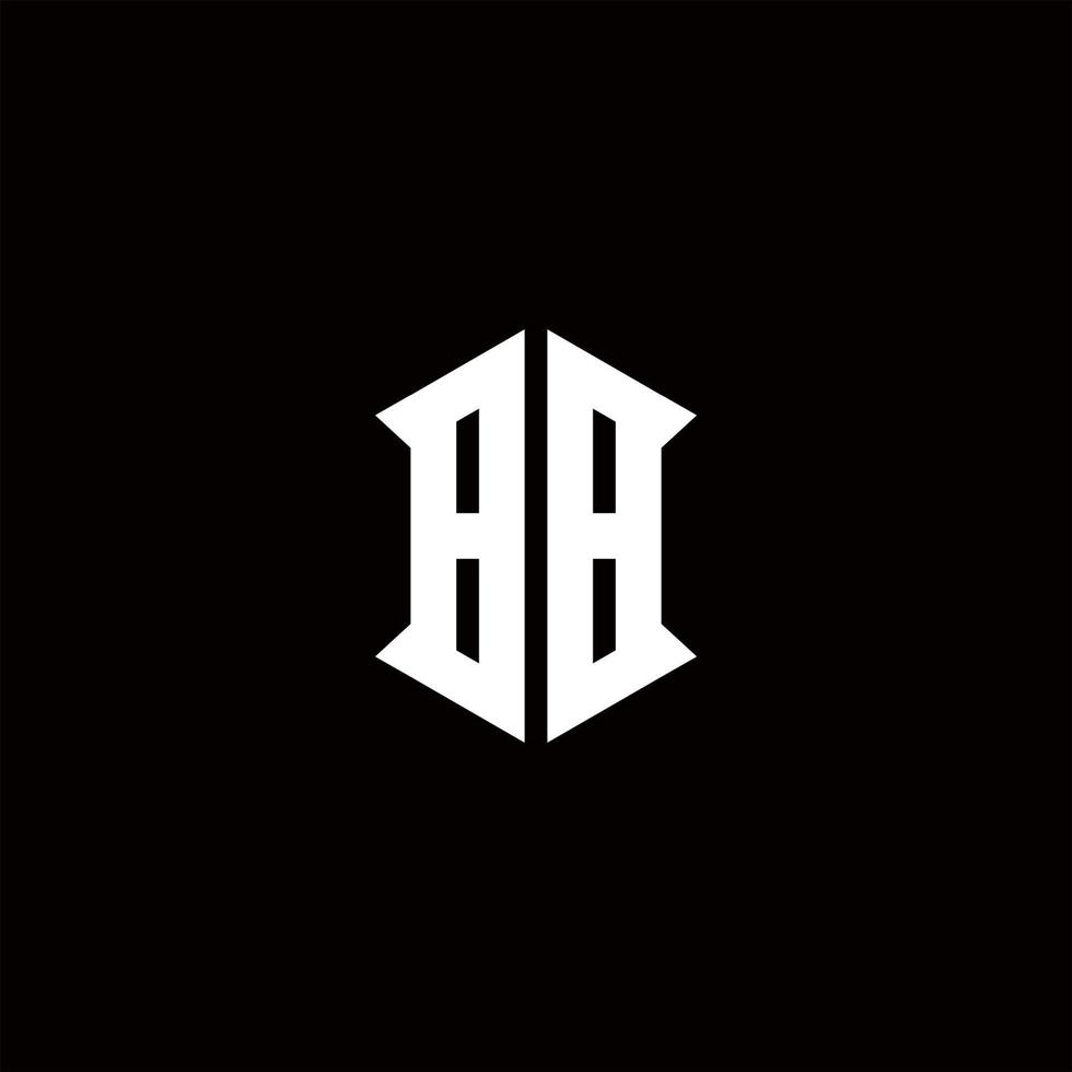 bb logo monogramme avec bouclier forme dessins modèle vecteur