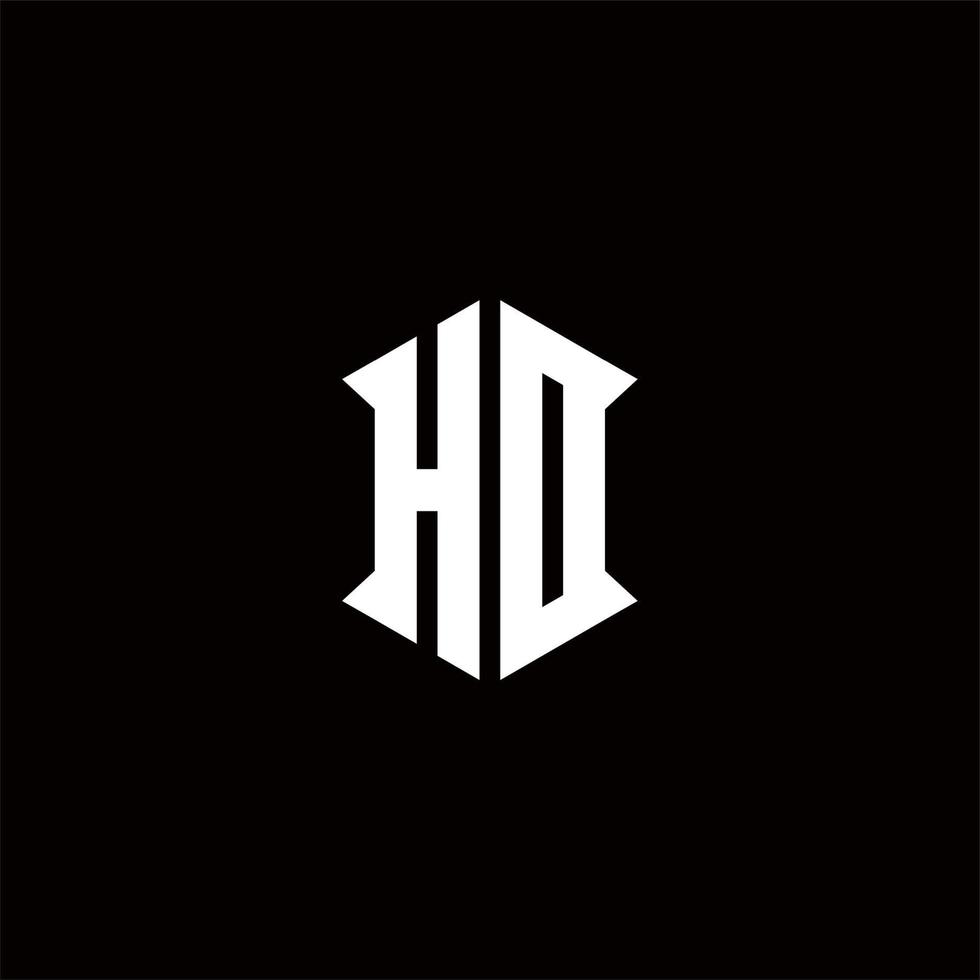 HD logo monogramme avec bouclier forme dessins modèle vecteur