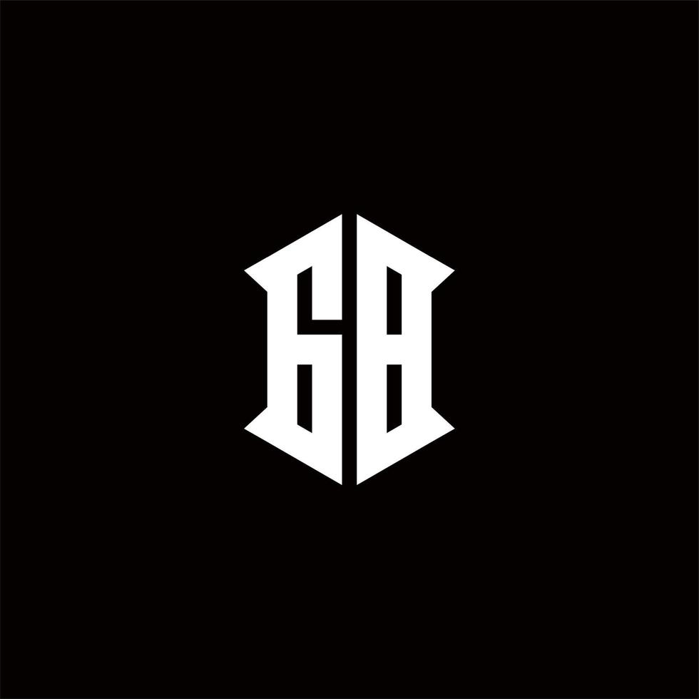 gb logo monogramme avec bouclier forme dessins modèle vecteur