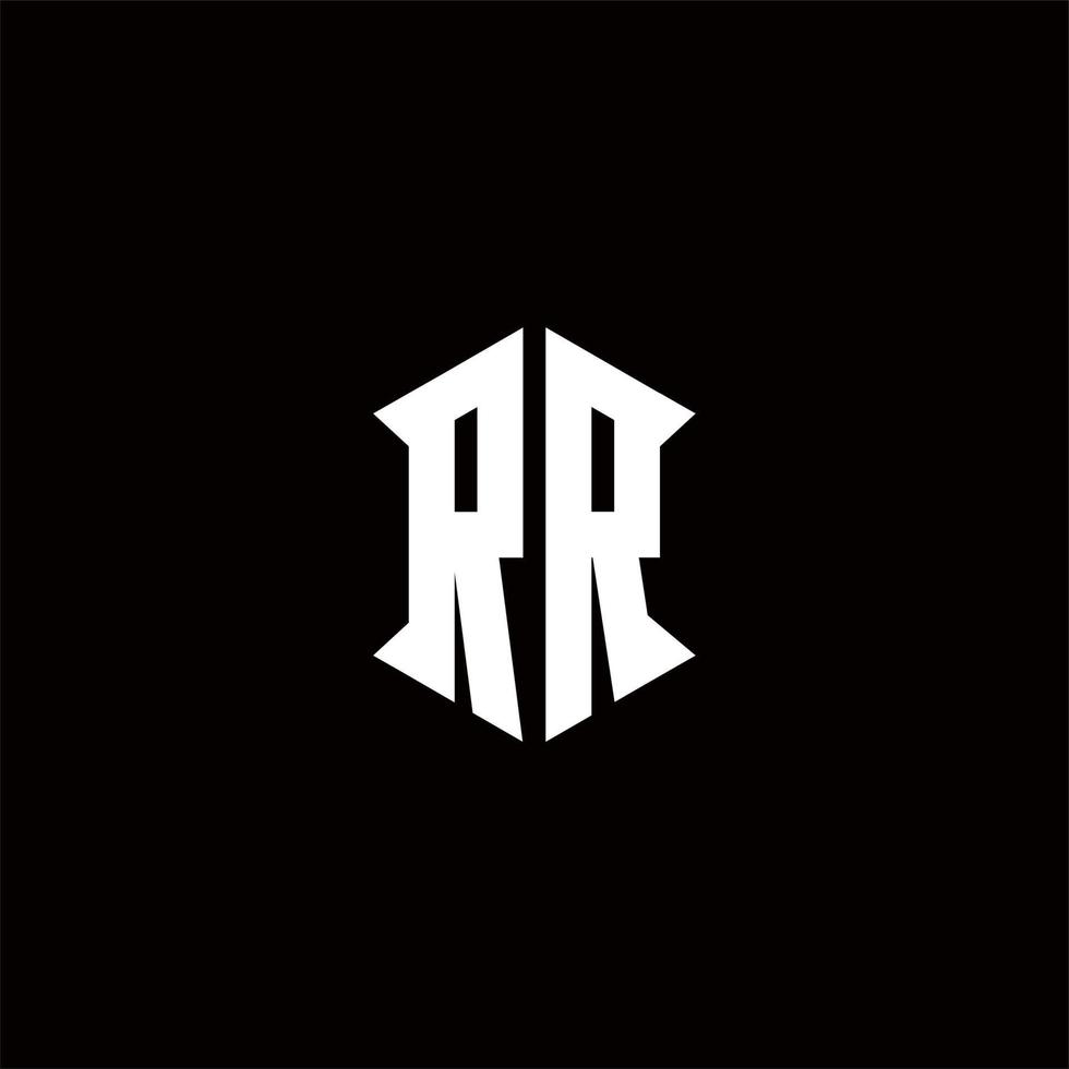 rr logo monogramme avec bouclier forme dessins modèle vecteur