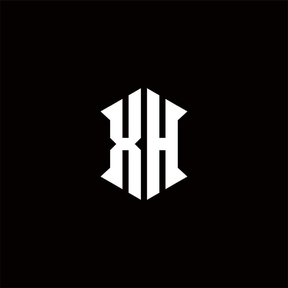 xh logo monogramme avec bouclier forme dessins modèle vecteur