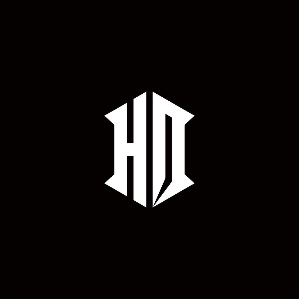 ho logo monogramme avec bouclier forme dessins modèle vecteur