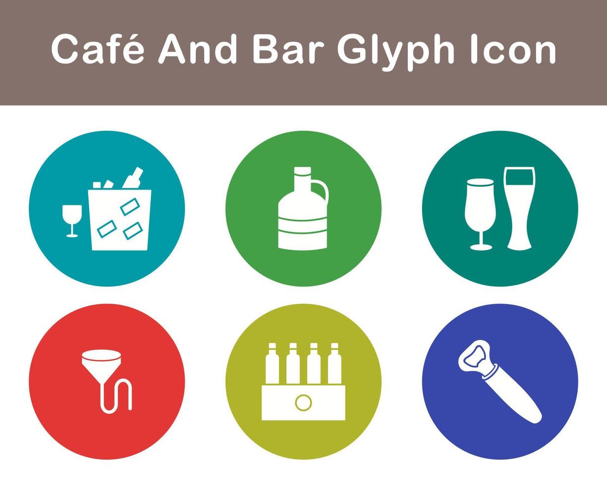 café et bar vecteur icône ensemble