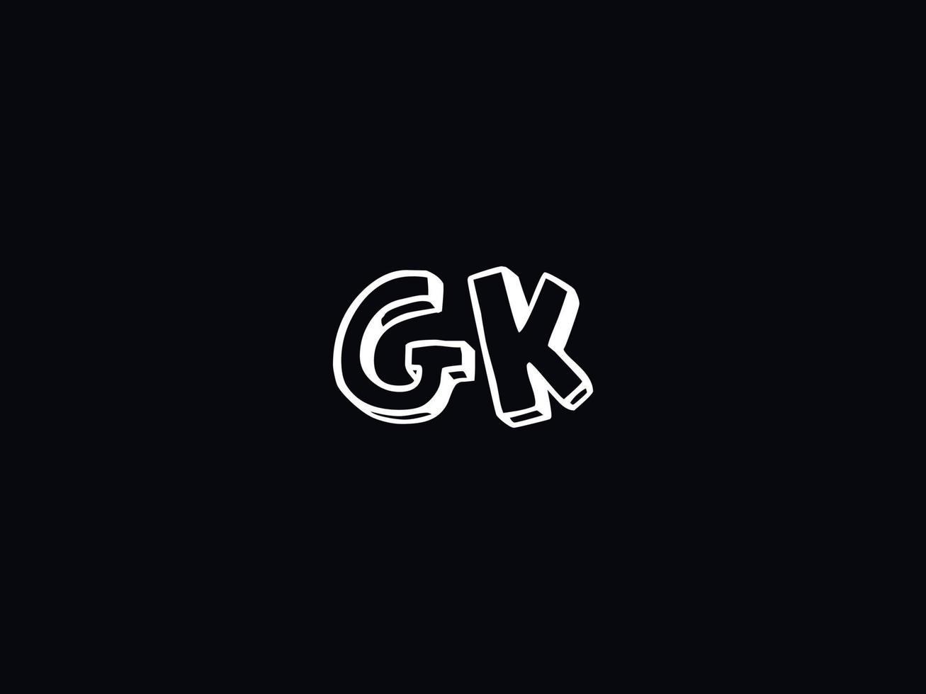 noir blanc gk logo, initiale gk lettre logo icône vecteur