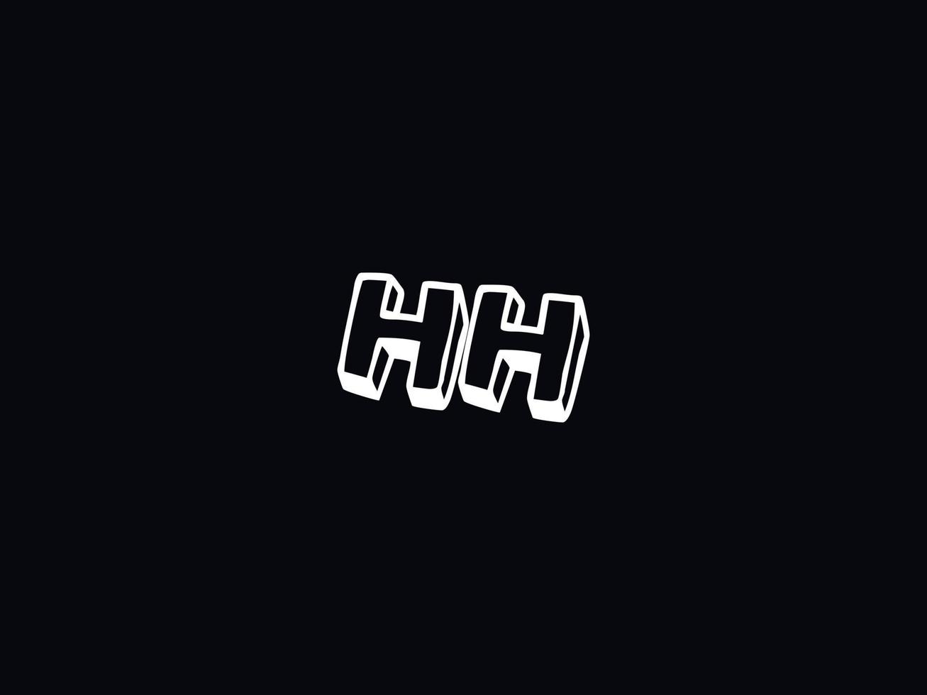 typographie hh logo, Créatif hh brosse lettre logo vecteur