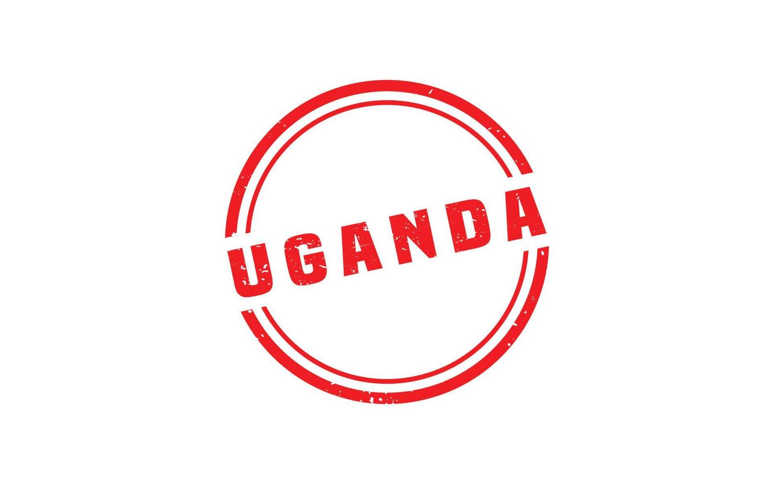 Ouganda timbre caoutchouc avec grunge style sur blanc Contexte vecteur