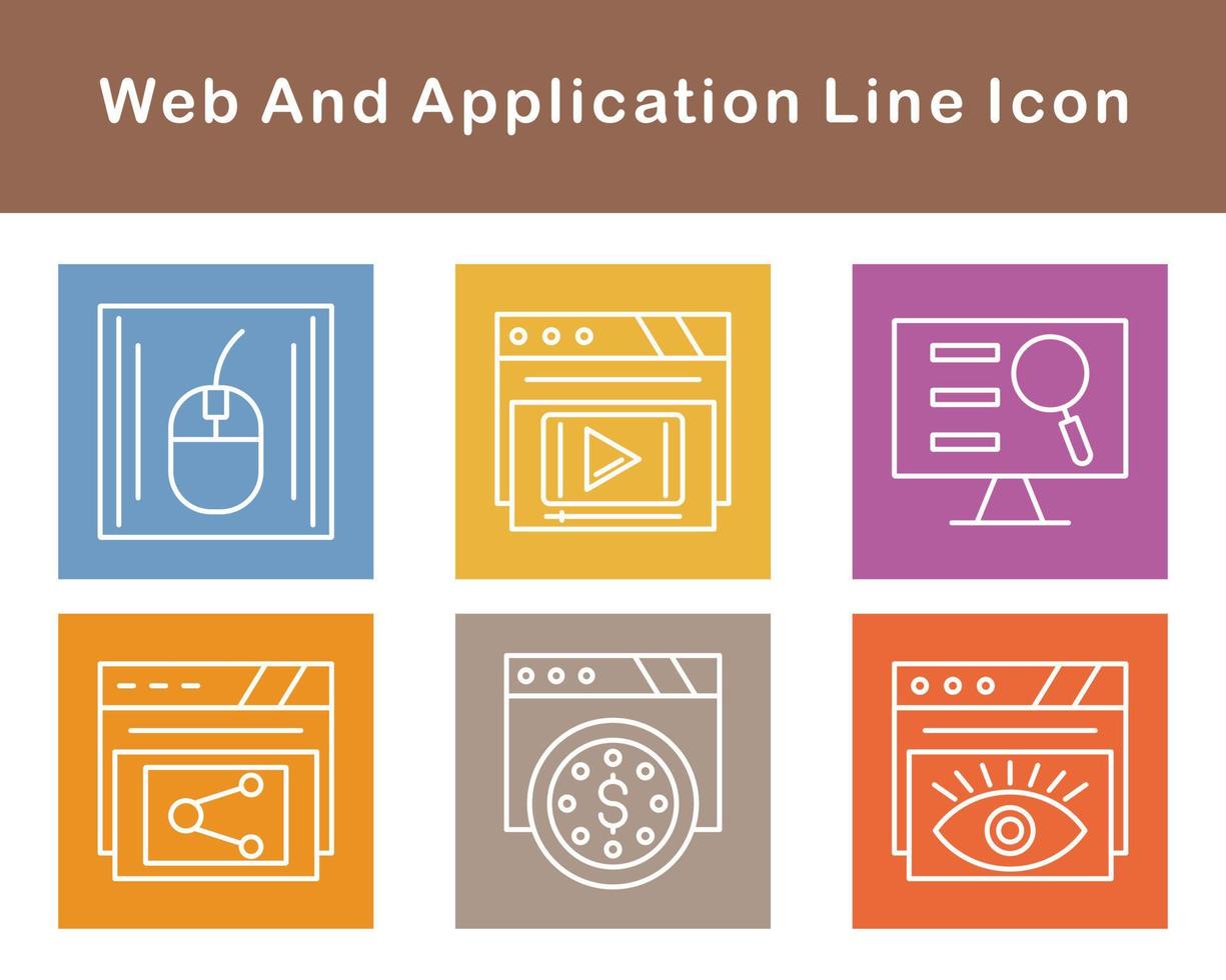 la toile et application vecteur icône ensemble