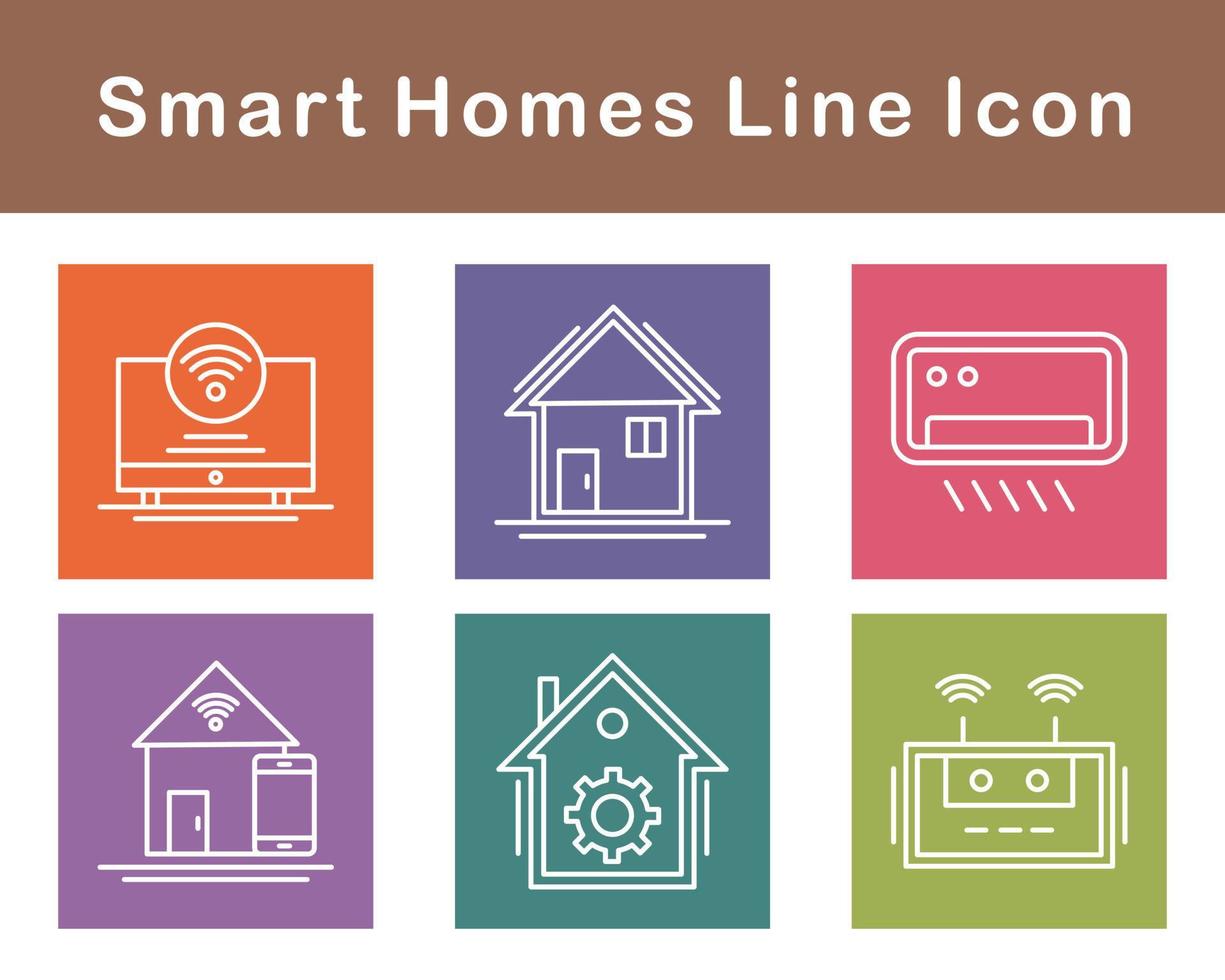 intelligent maisons vecteur icône ensemble