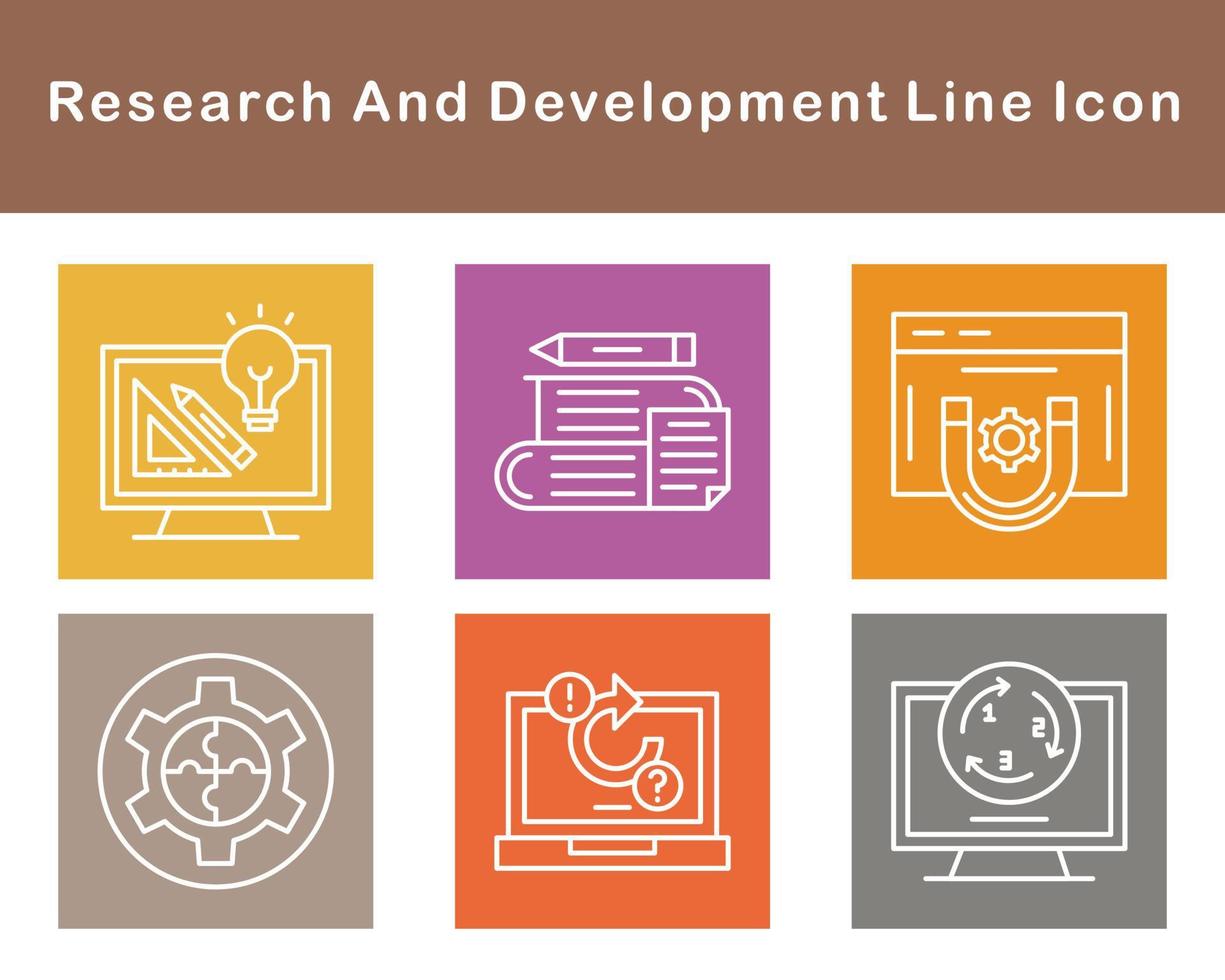 recherche et développement vecteur icône ensemble