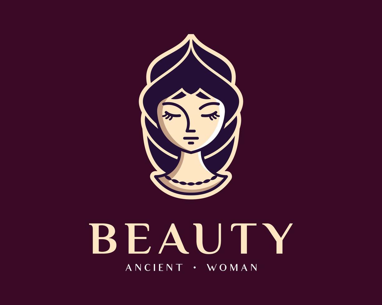 magnifique femme ethnique groupe traditionnel femmes beauté ancien élégant luxe vecteur logo conception