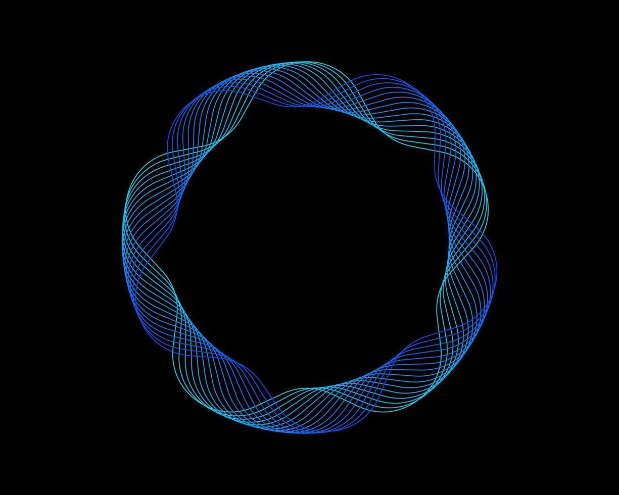 abstrait cercle circulaire vague ondulé lignes futuriste brillant futurisme minimaliste vecteur logo conception