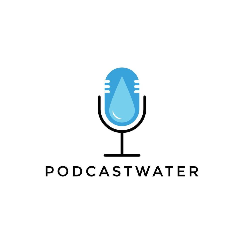 Podcast l'eau icône logo conception élément vecteur