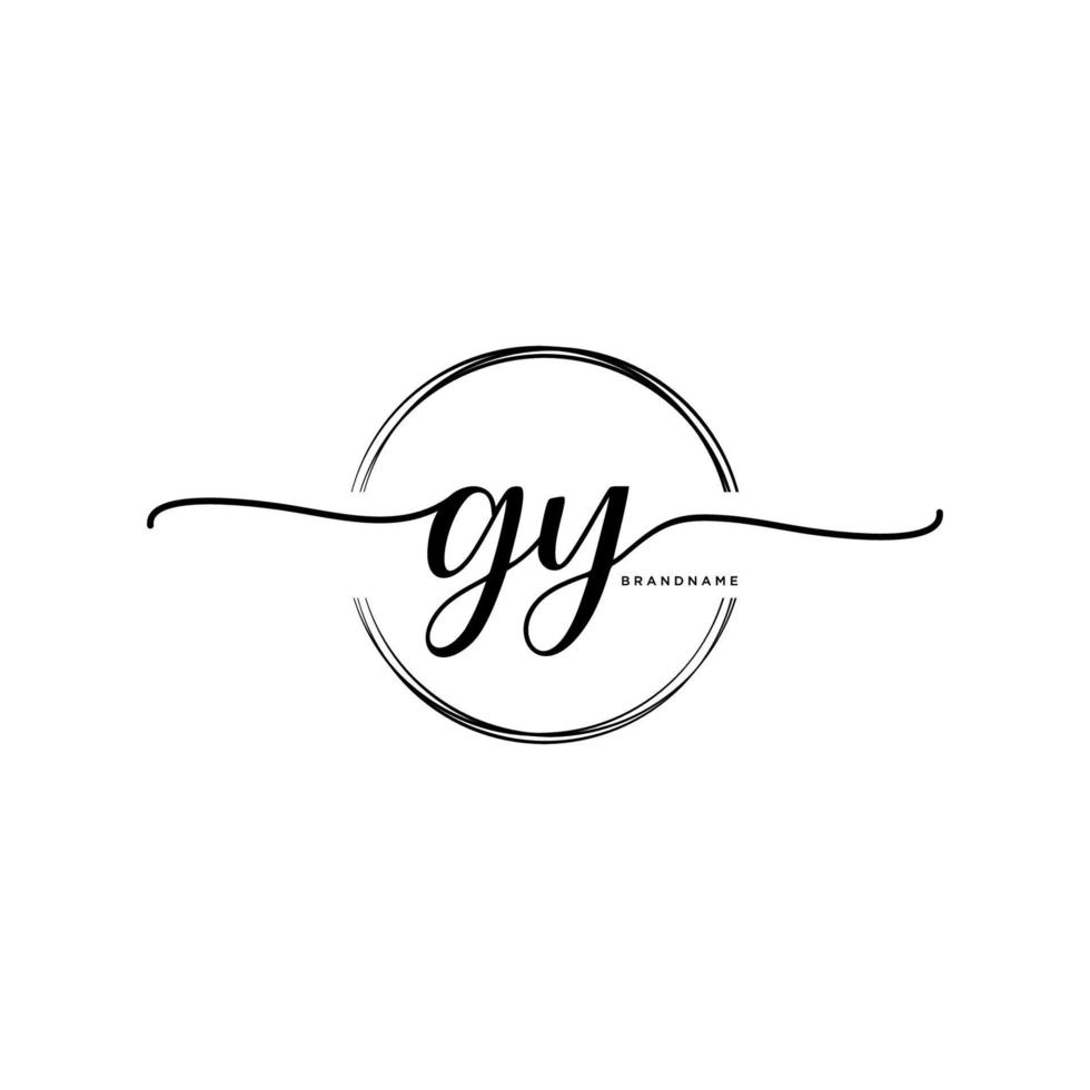 initiale gy féminin logo collections modèle. écriture logo de initiale signature, mariage, mode, bijoux, boutique, floral et botanique avec Créatif modèle pour tout entreprise ou entreprise. vecteur