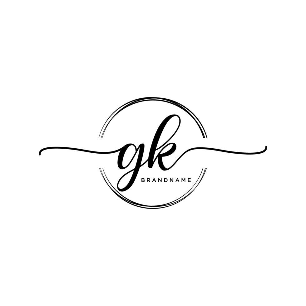 initiale gk féminin logo collections modèle. écriture logo de initiale signature, mariage, mode, bijoux, boutique, floral et botanique avec Créatif modèle pour tout entreprise ou entreprise. vecteur