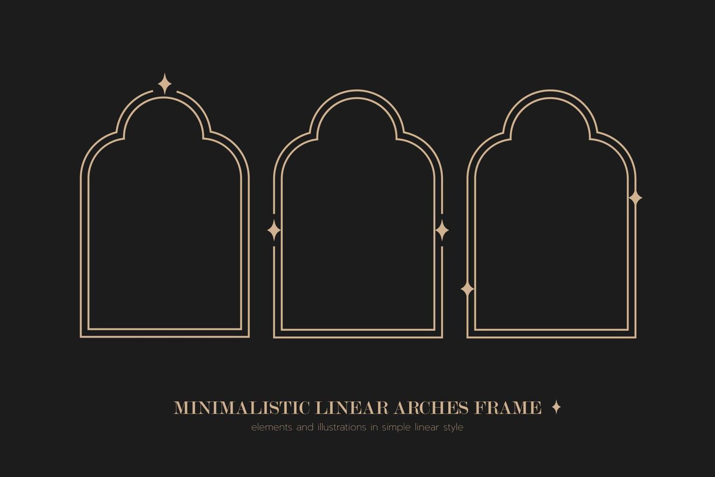 minimaliste linéaire arches cadre, éléments et des illustrations dans Facile linéaire style vecteur