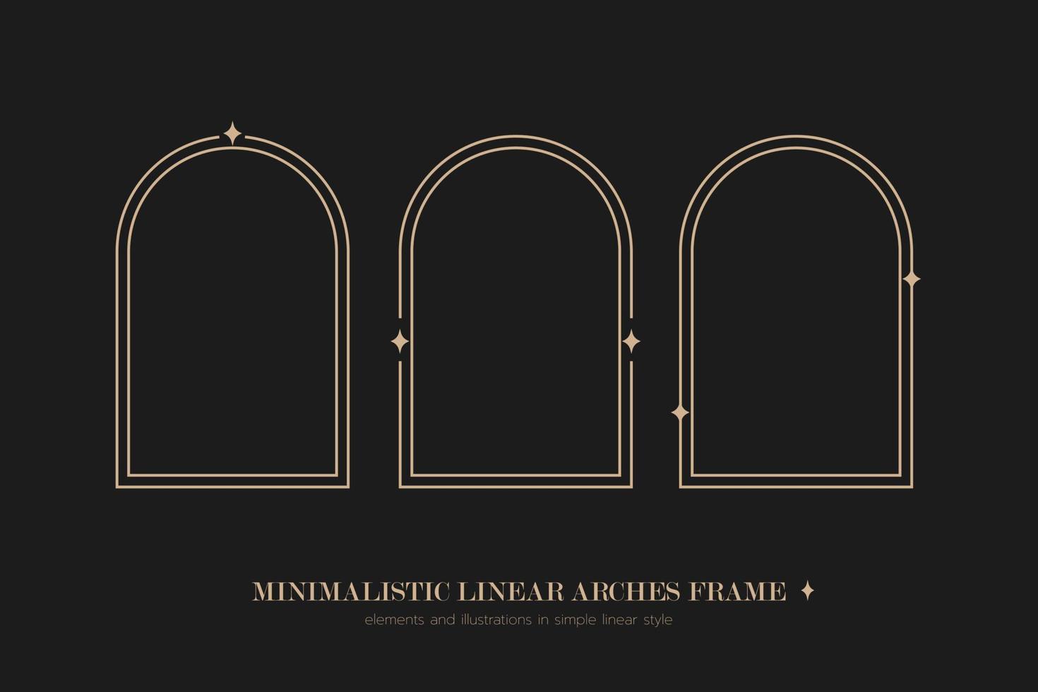 minimaliste linéaire arches cadre, éléments et des illustrations dans Facile linéaire style vecteur