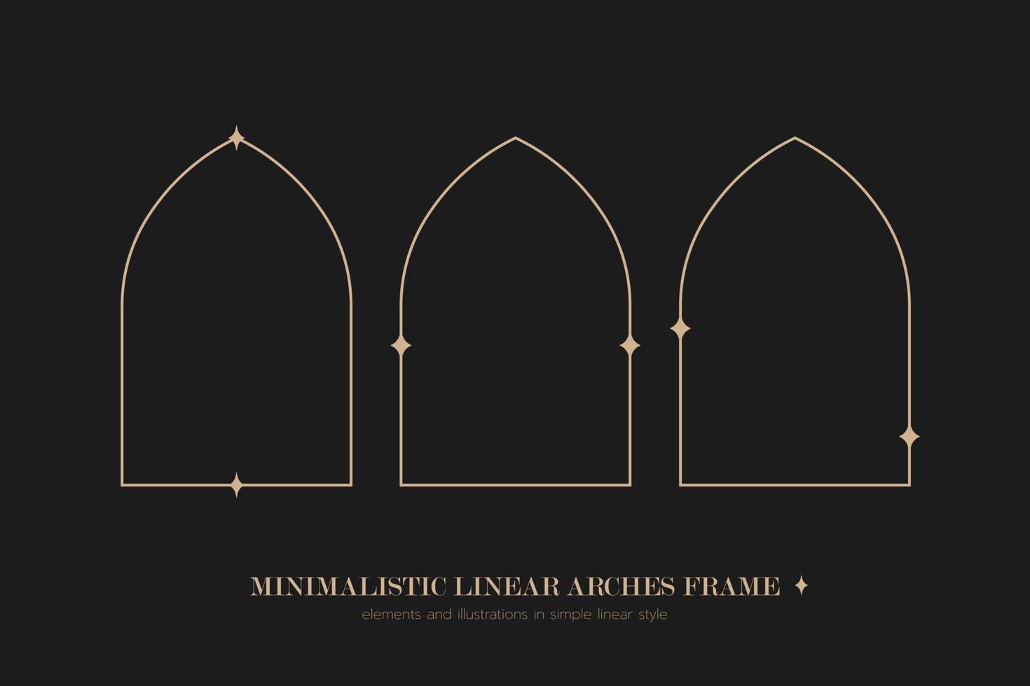 minimaliste linéaire arches cadre, éléments et des illustrations dans Facile linéaire style vecteur