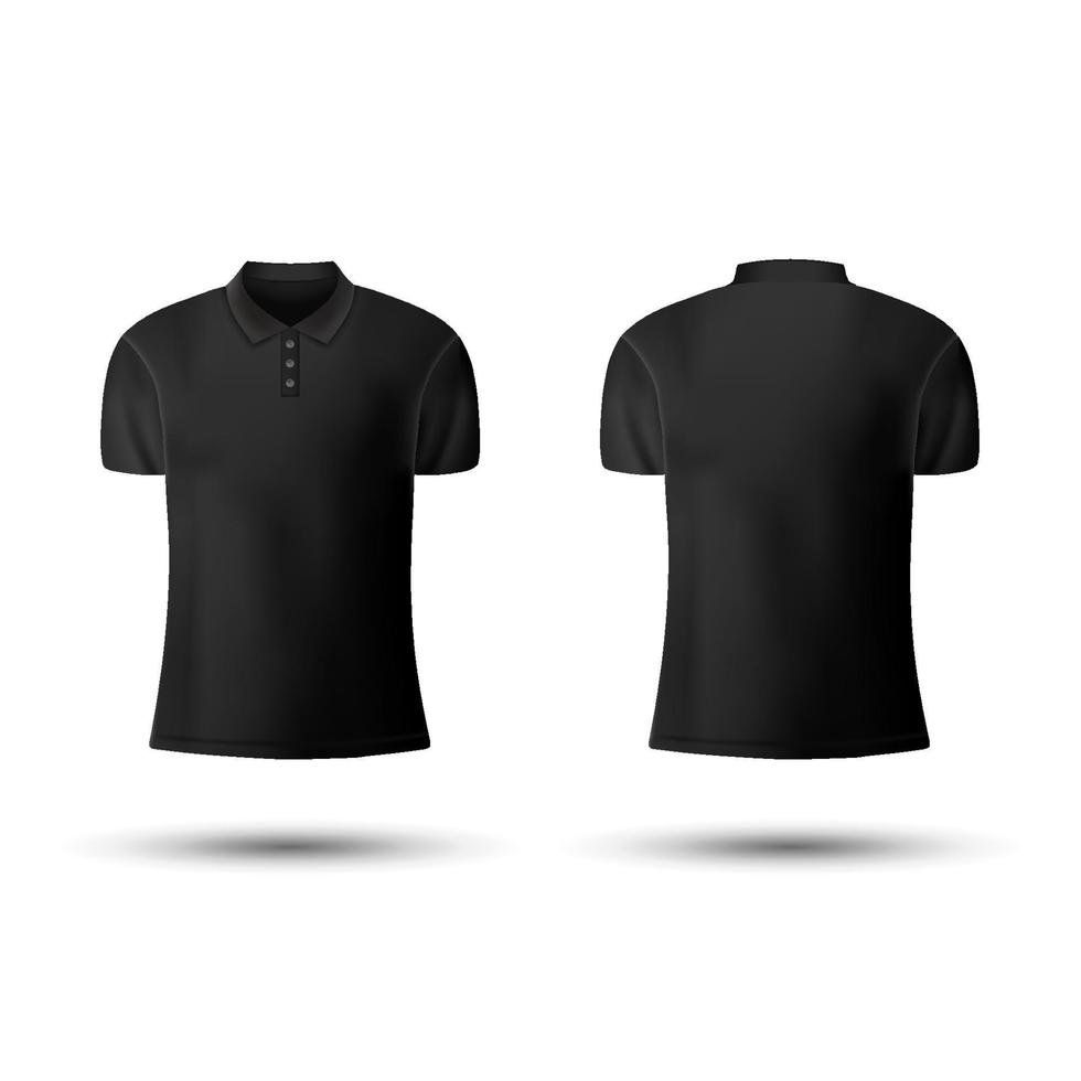 3d noir polo moquer en haut modèle vecteur