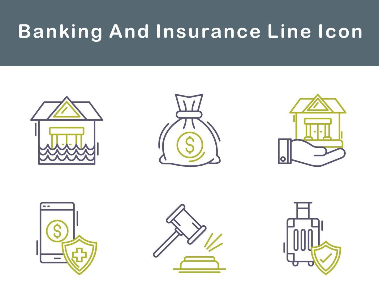 bancaire et Assurance vecteur icône ensemble