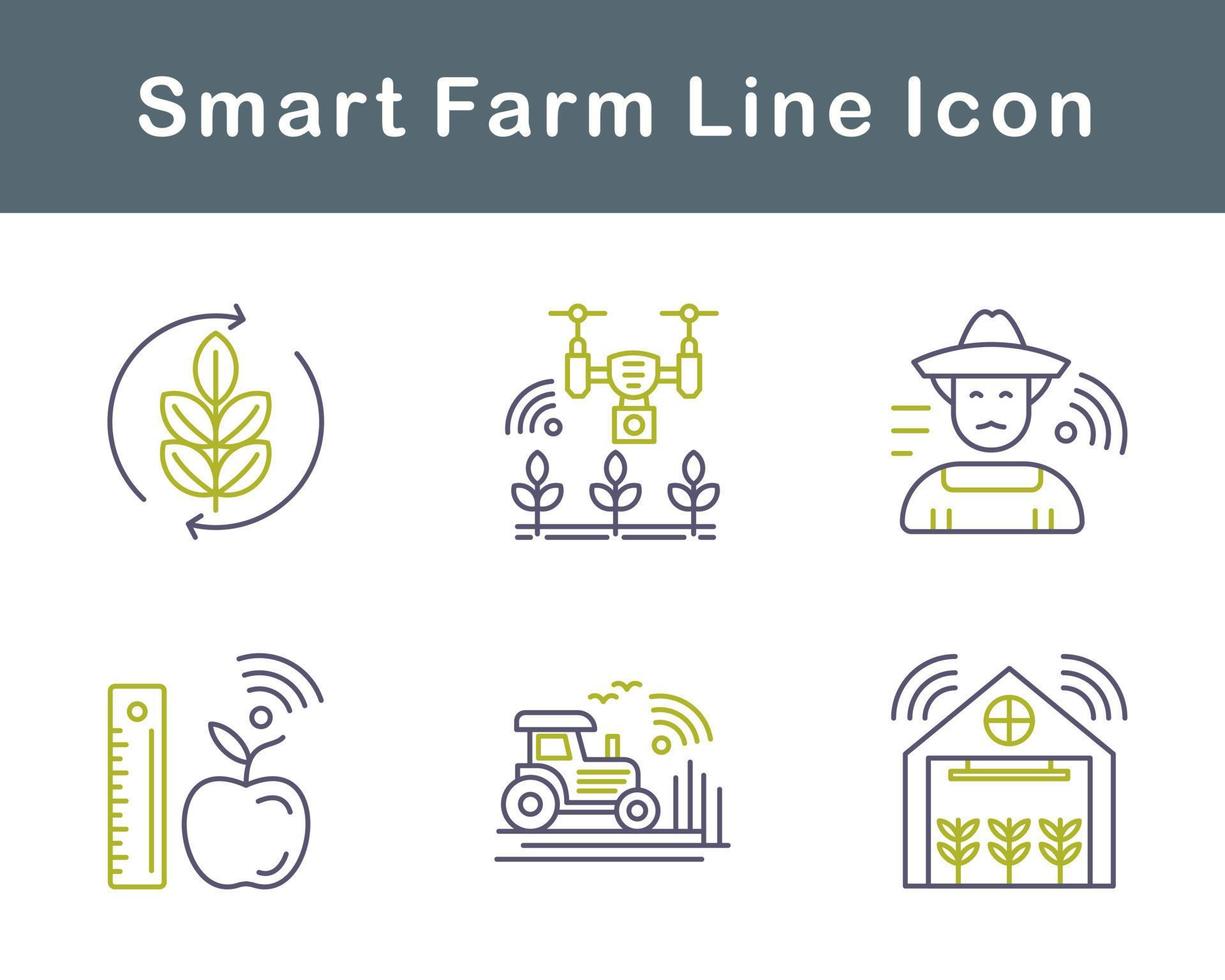 intelligent ferme vecteur icône ensemble