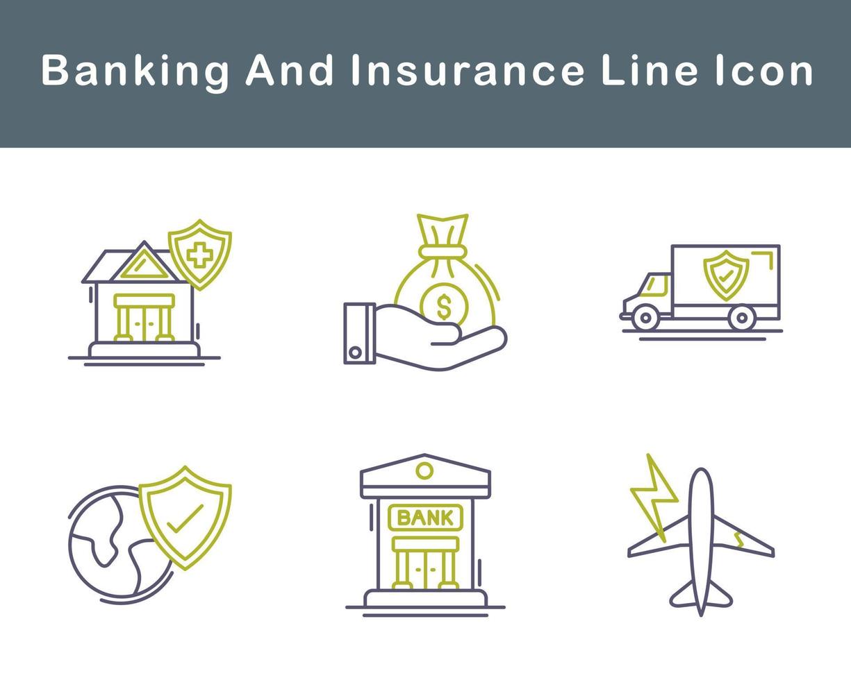 bancaire et Assurance vecteur icône ensemble