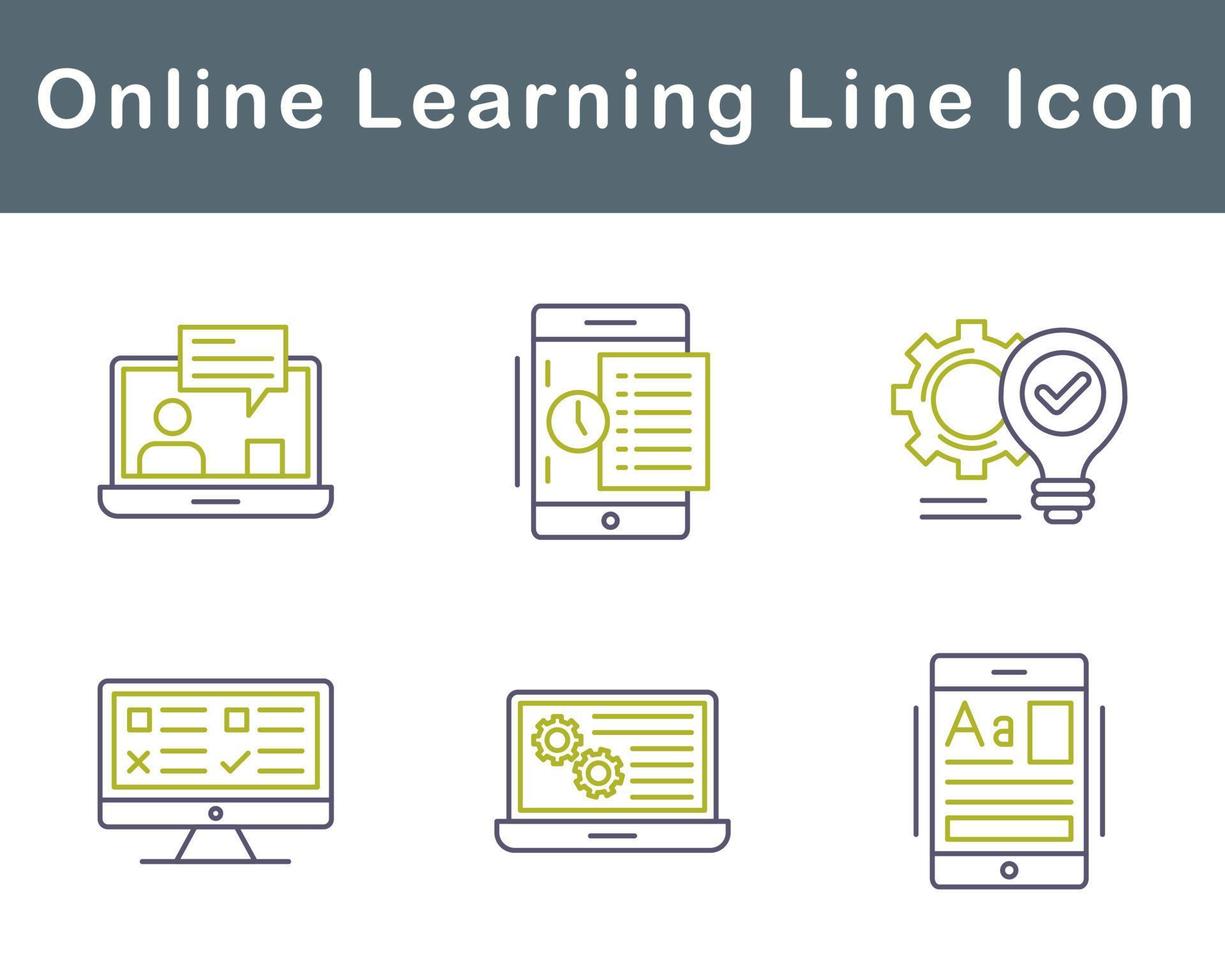 en ligne apprentissage vecteur icône ensemble