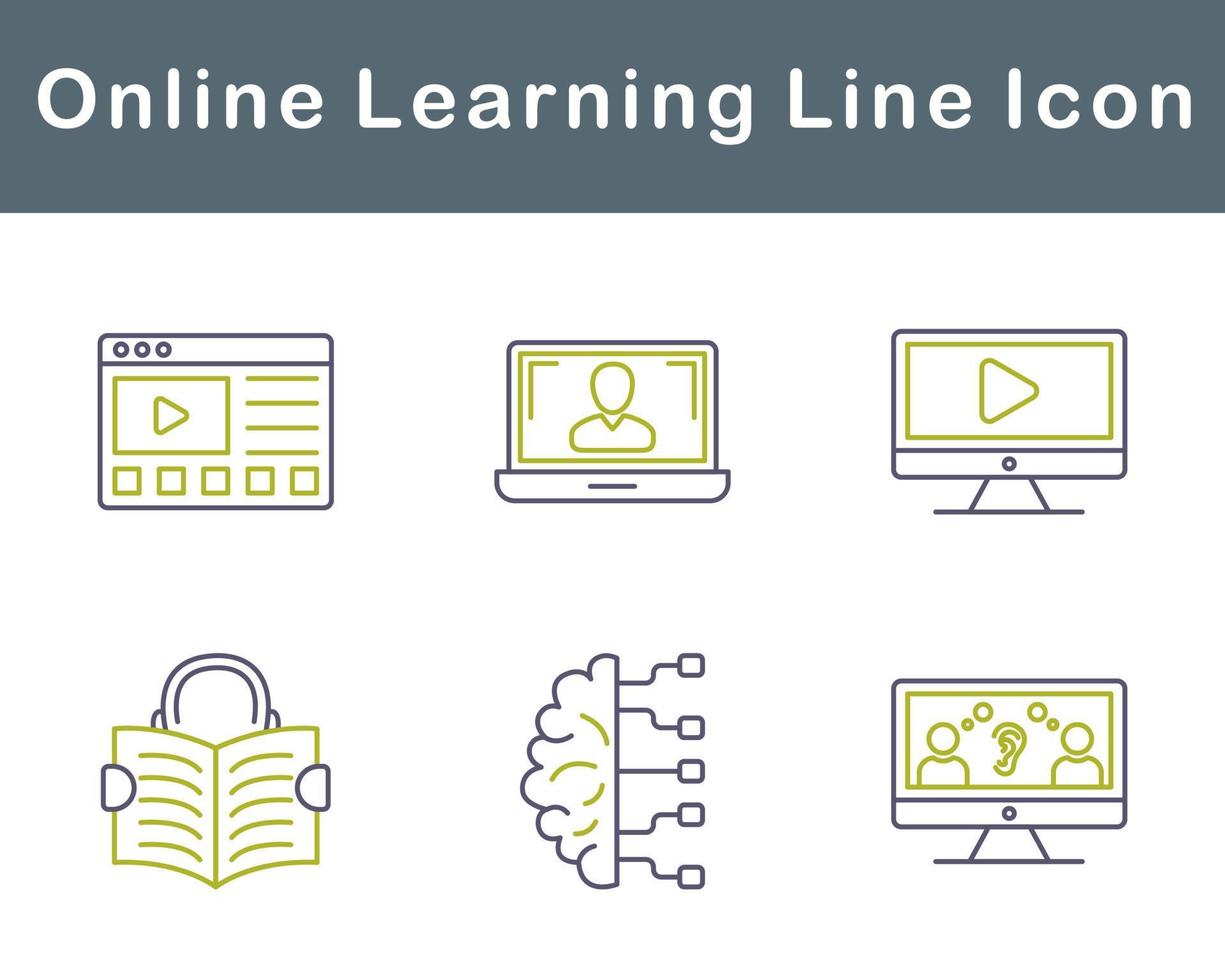 en ligne apprentissage vecteur icône ensemble