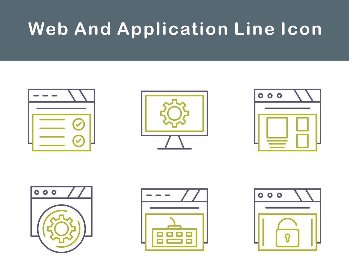 la toile et application vecteur icône ensemble