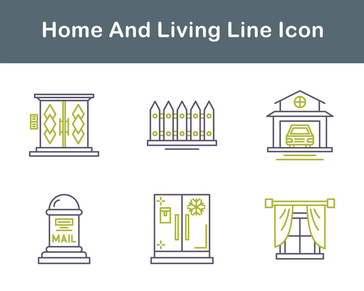 Accueil et vivant vecteur icône ensemble