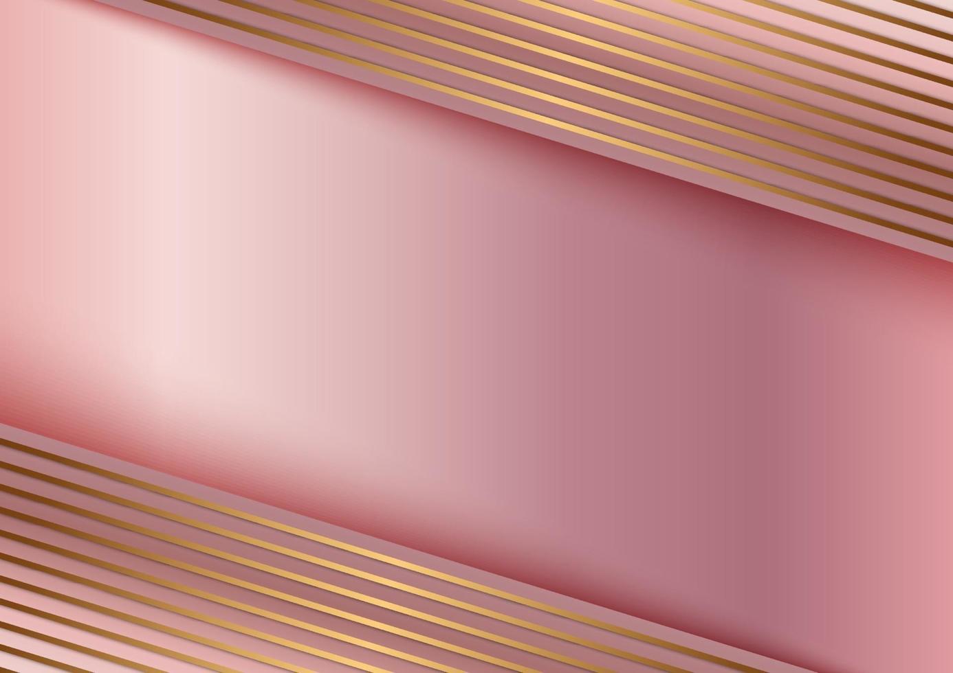 ligne dorée abstraite sur la conception de modèle de fond or rose rayures vecteur