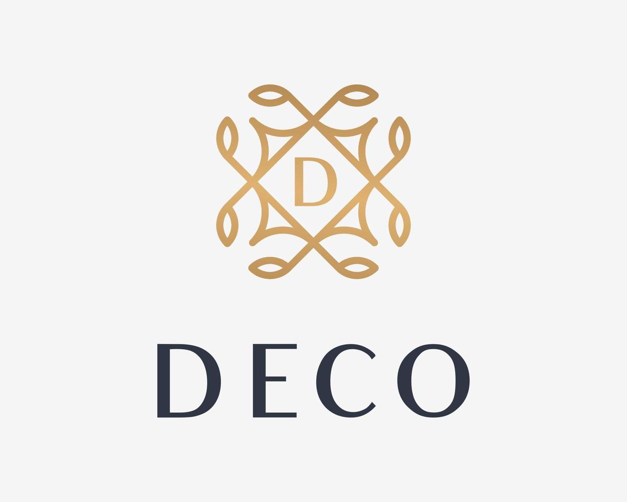 déco luxe décoratif élégant antique minimaliste frontière avec lettre initiales vecteur logo conception