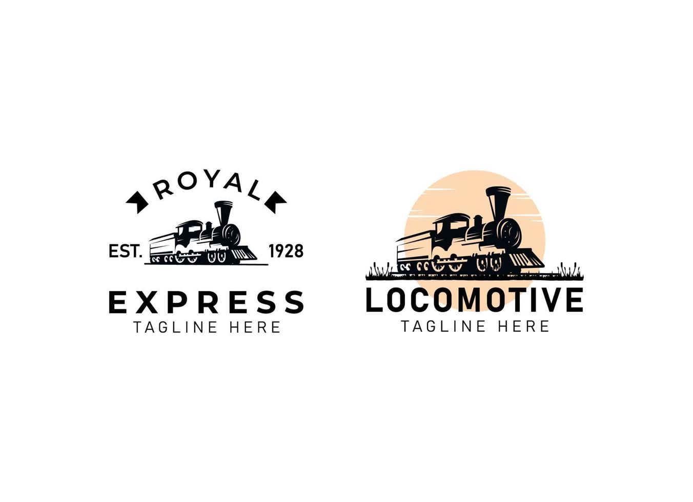 illustration du logo de la locomotive, emblème de style vintage vecteur