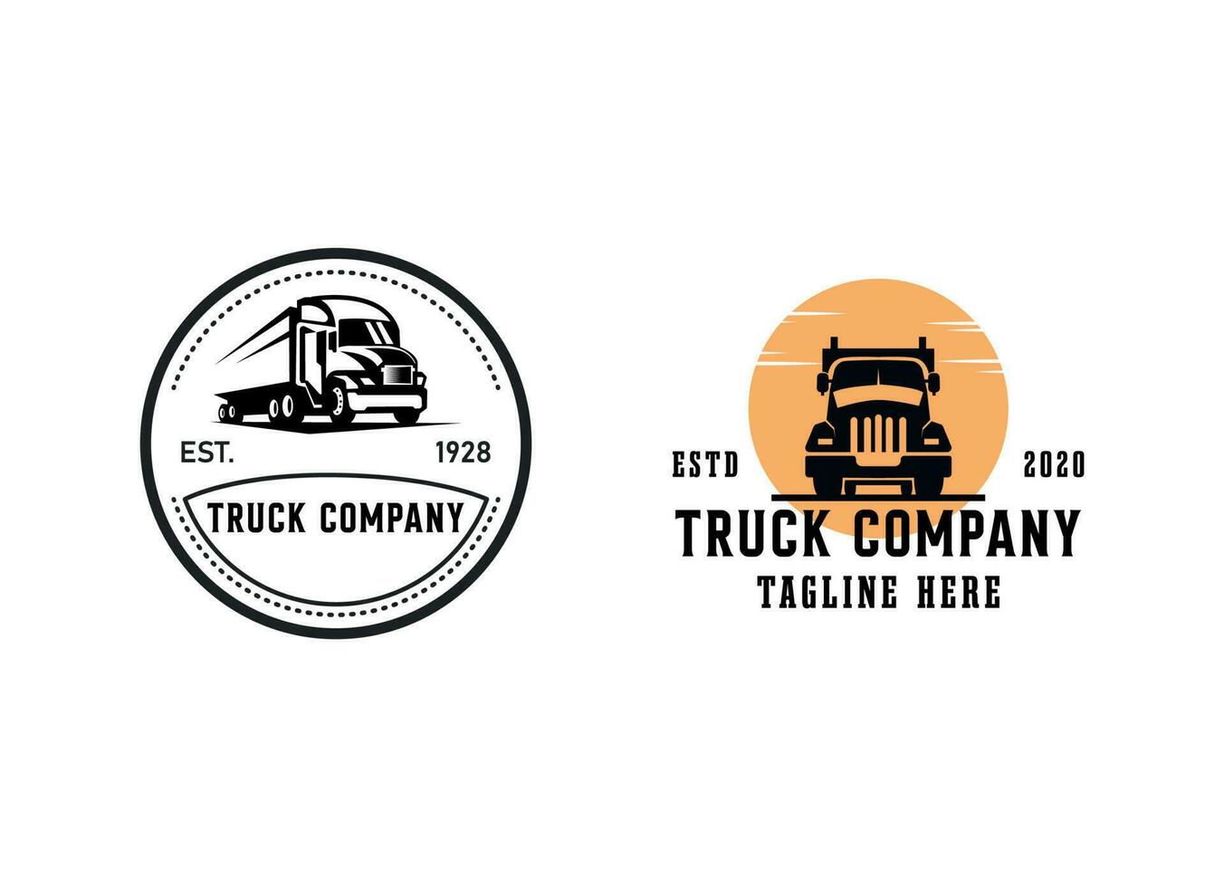 un camion vecteur logo bonne illustration pour mascotte, livraison ou logistique, logo industrie.