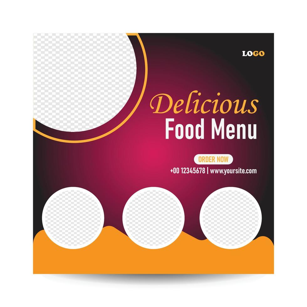 Restaurants nourriture bannière. adapté pour social médias poste, publicité, les publicités affiche vecteur