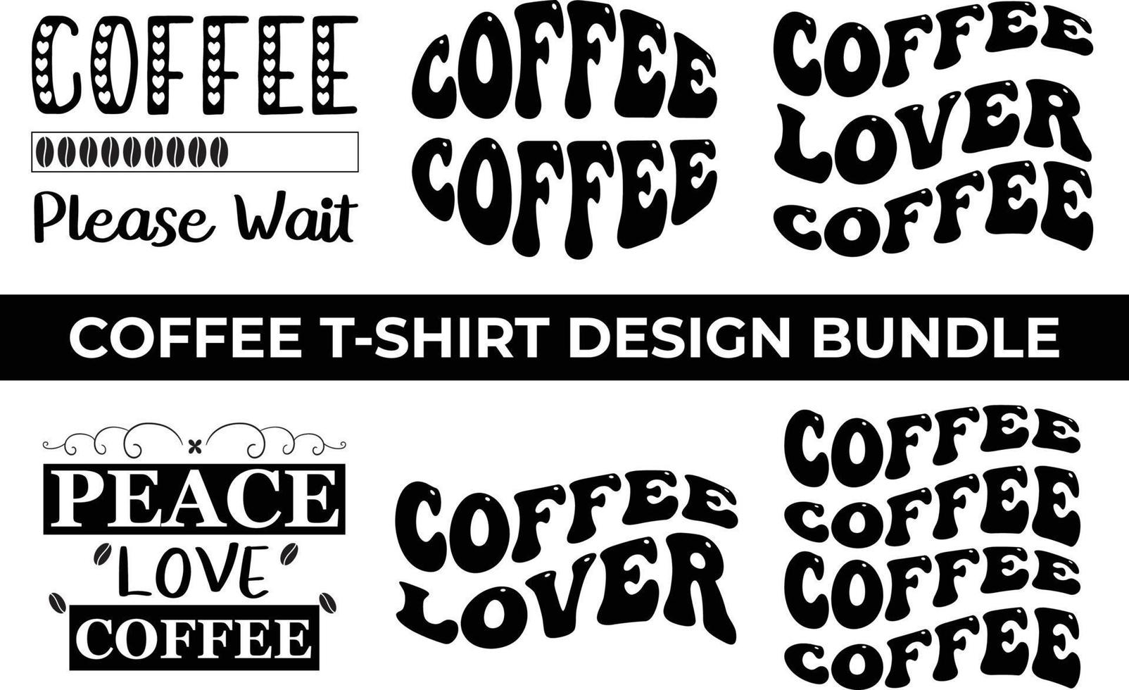 café amoureux T-shirt conception paquet vecteur
