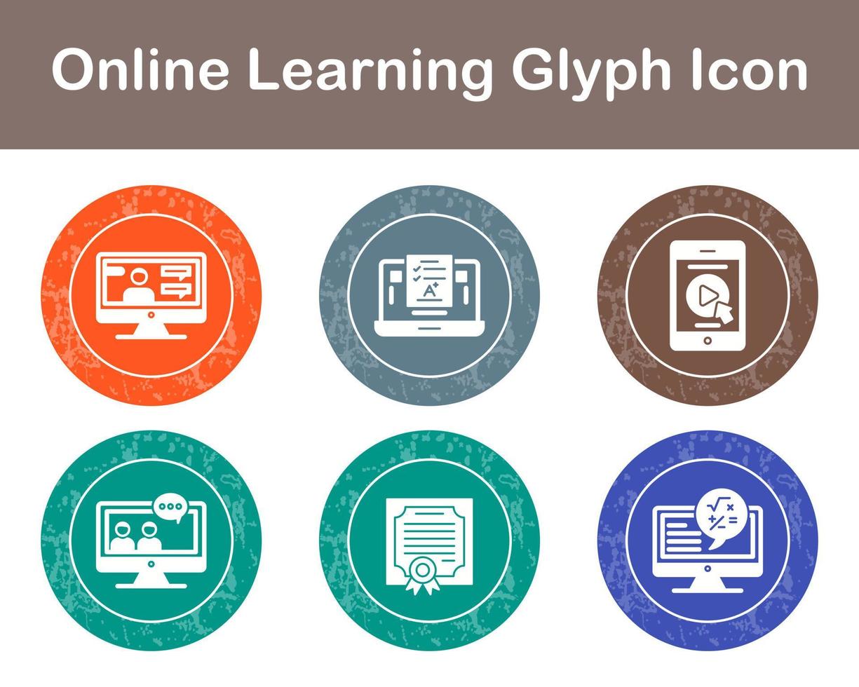 en ligne apprentissage vecteur icône ensemble