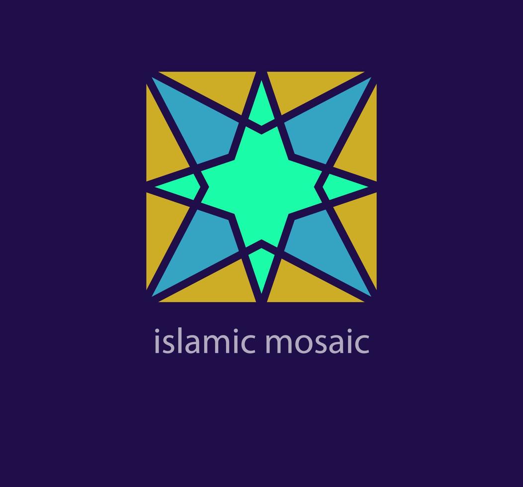 unique islamique mosaïque style logo conception modèle. abstrait arabe symbole. géométrique unique formes. moderne Couleur transitions. religion et culture conception logo modèle. vecteur. vecteur