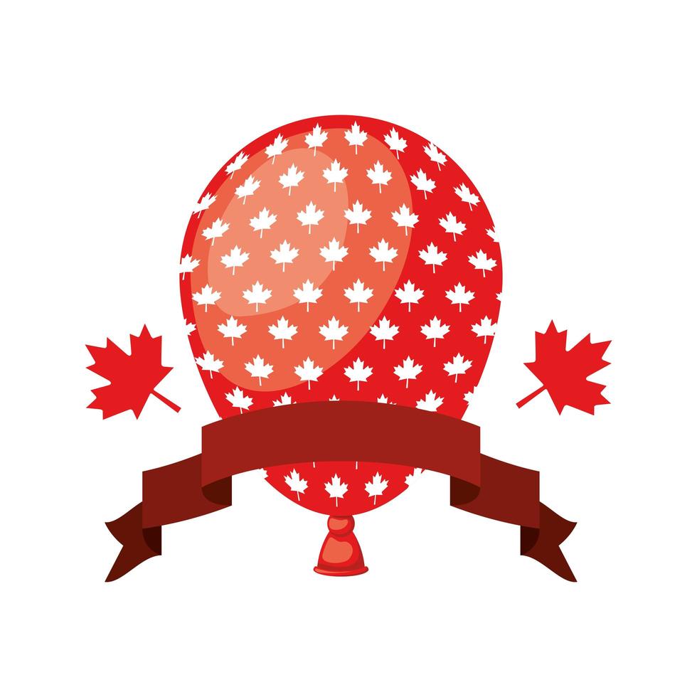 célébration de la fête du canada avec ballon vecteur
