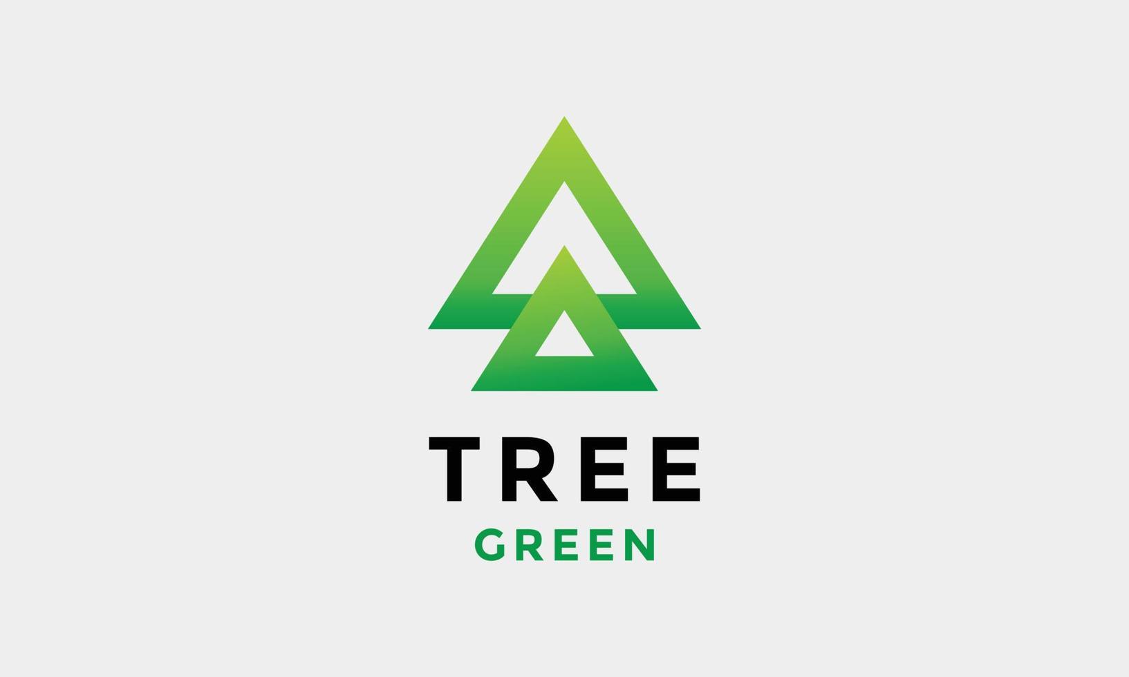 logo vecteur vert feuilles arbre Triangle minimalisme conception environnement concept