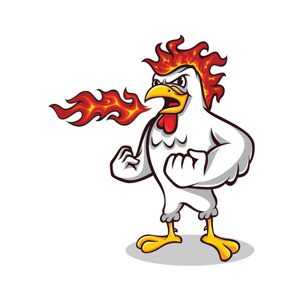 poulet mascotte pour restaurant logo inspiration vecteur