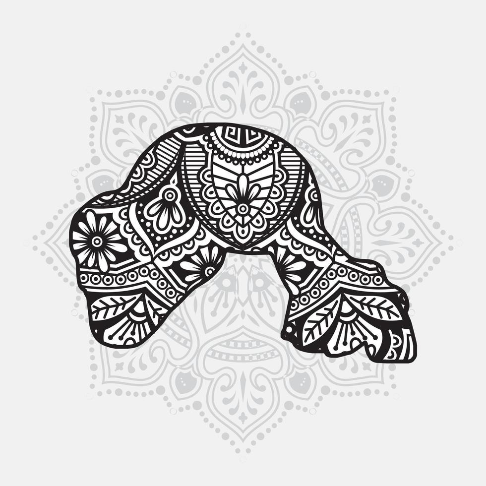 mandala animal marin. éléments décoratifs vintage. motif oriental, illustration vectorielle. vecteur