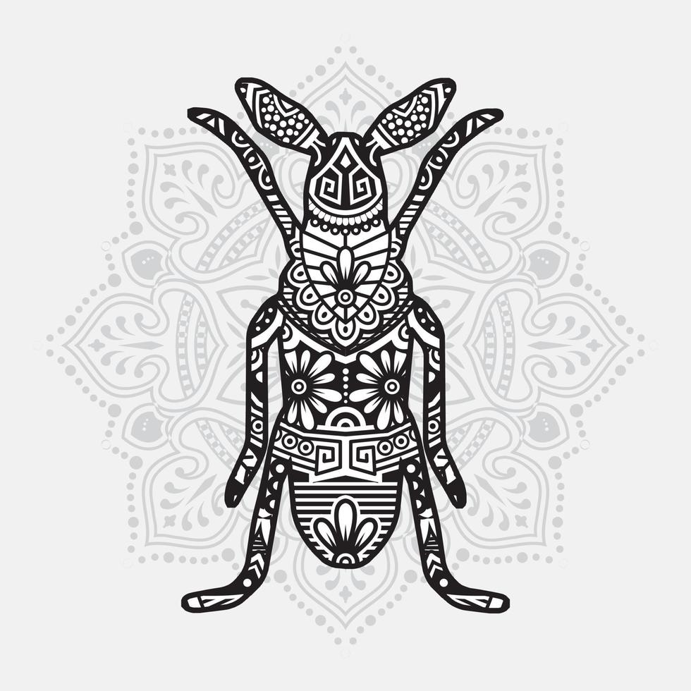 mandala d'insectes. éléments décoratifs vintage. motif oriental, illustration vectorielle. vecteur