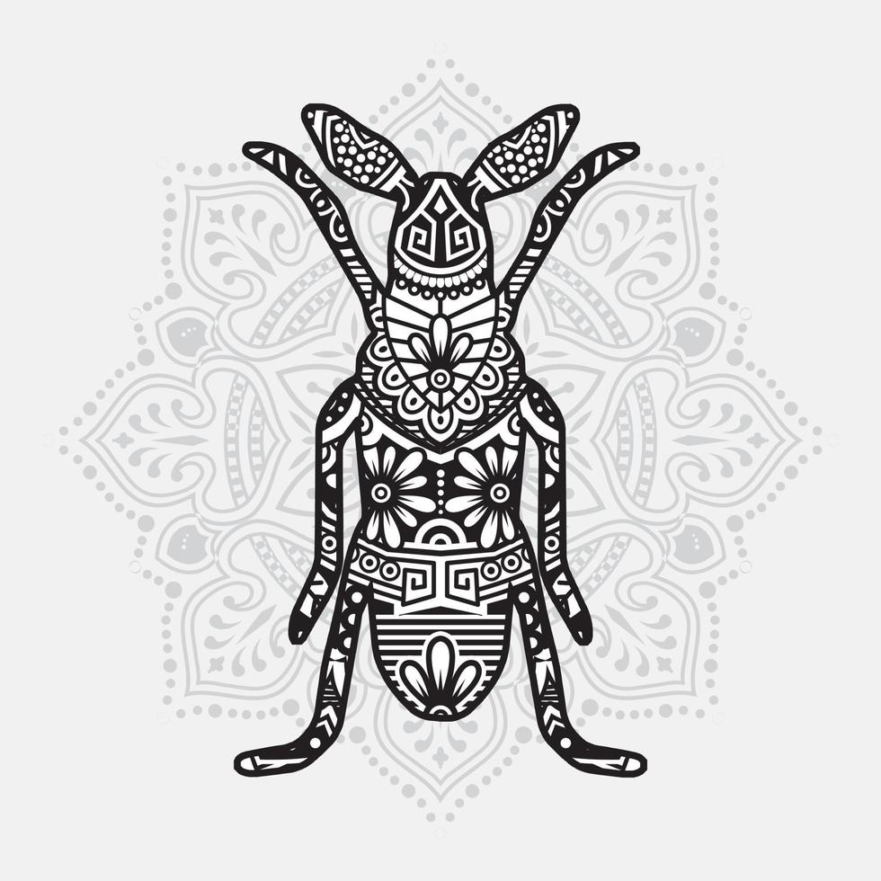 mandala d'insectes. éléments décoratifs vintage. motif oriental, illustration vectorielle. vecteur