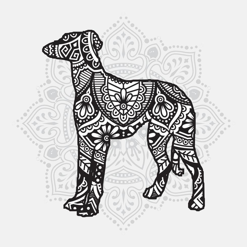 mandala de chien. éléments décoratifs vintage. motif oriental, illustration vectorielle. vecteur