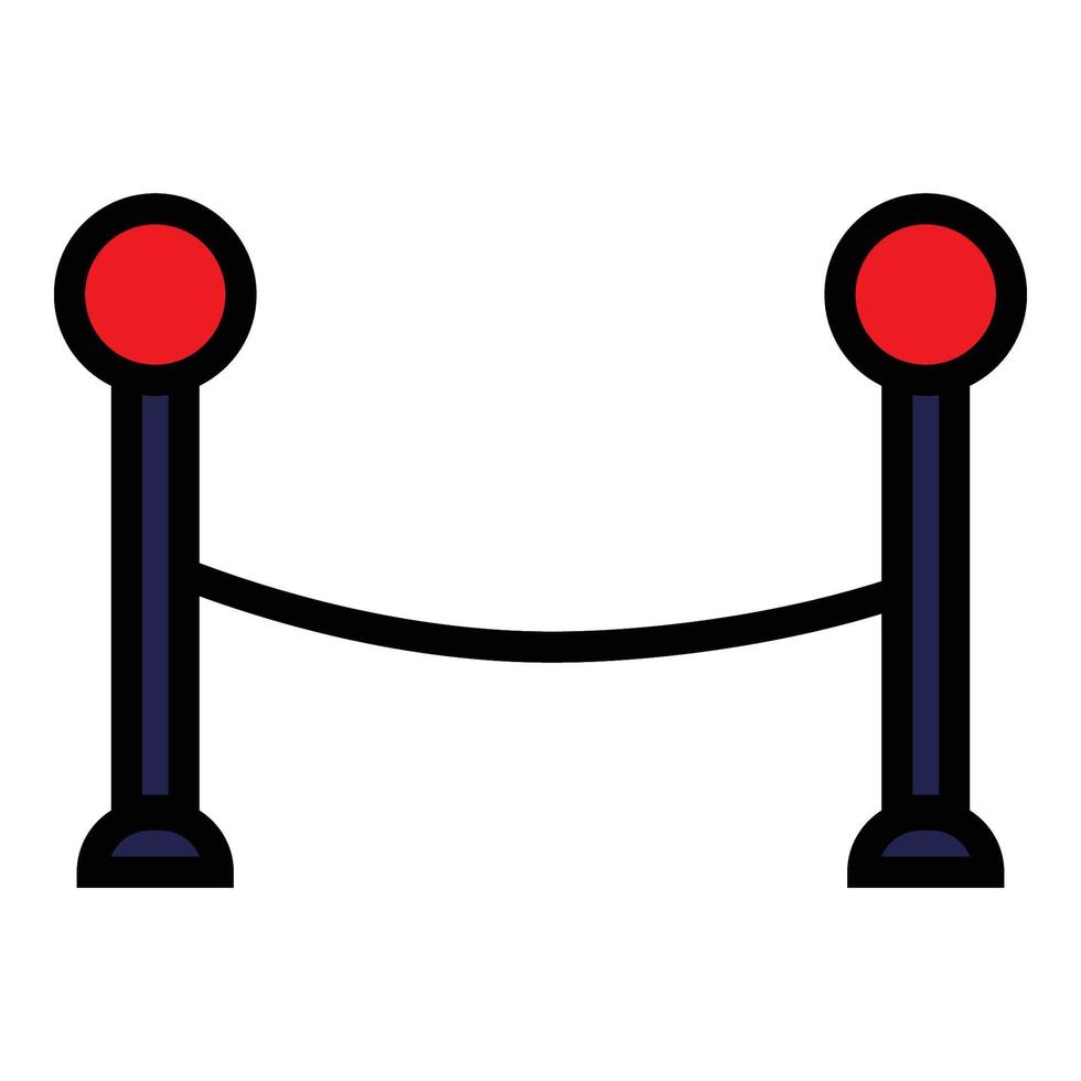 icône de ligne de poteau de ceinture rétractable isolée sur fond blanc. icône noire plate mince sur le style de contour moderne. symbole linéaire et trait modifiable. illustration vectorielle de trait parfait simple et pixel. vecteur